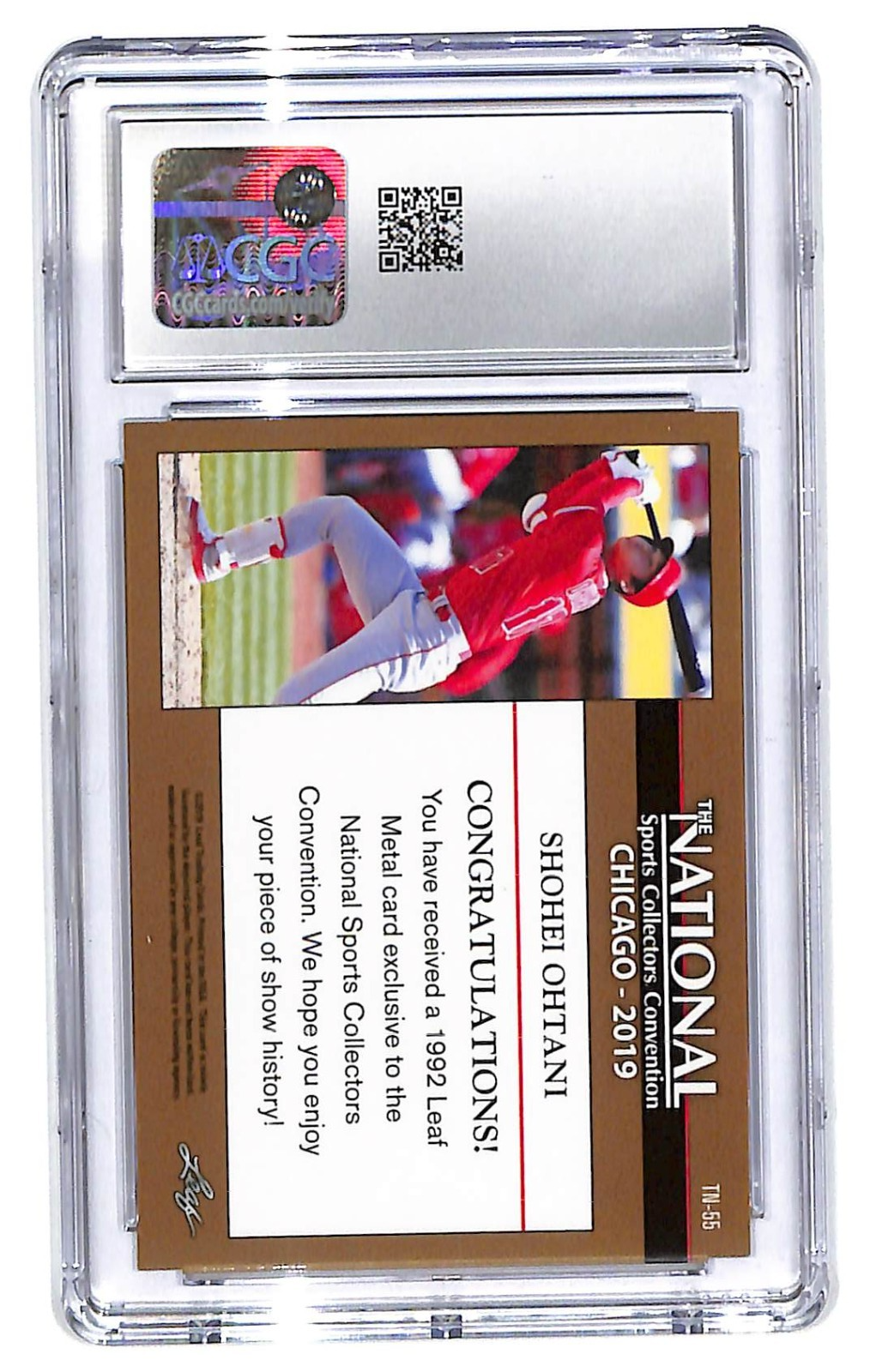 2019 Shohei Ohtani Leaf National Convention - #TN-55 CGC Mint Plus 9.5
