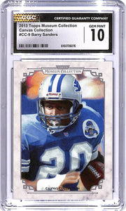 2013 Tops Museum Collection Barry Sanders Canvas Collection CGC 10 Lions #9