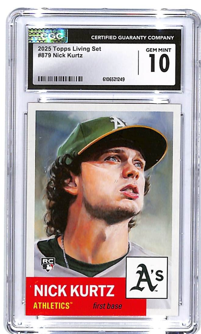 2025 Topps Living Set Nick Kurtz Rookie RC #879 CGC 10 Athletics