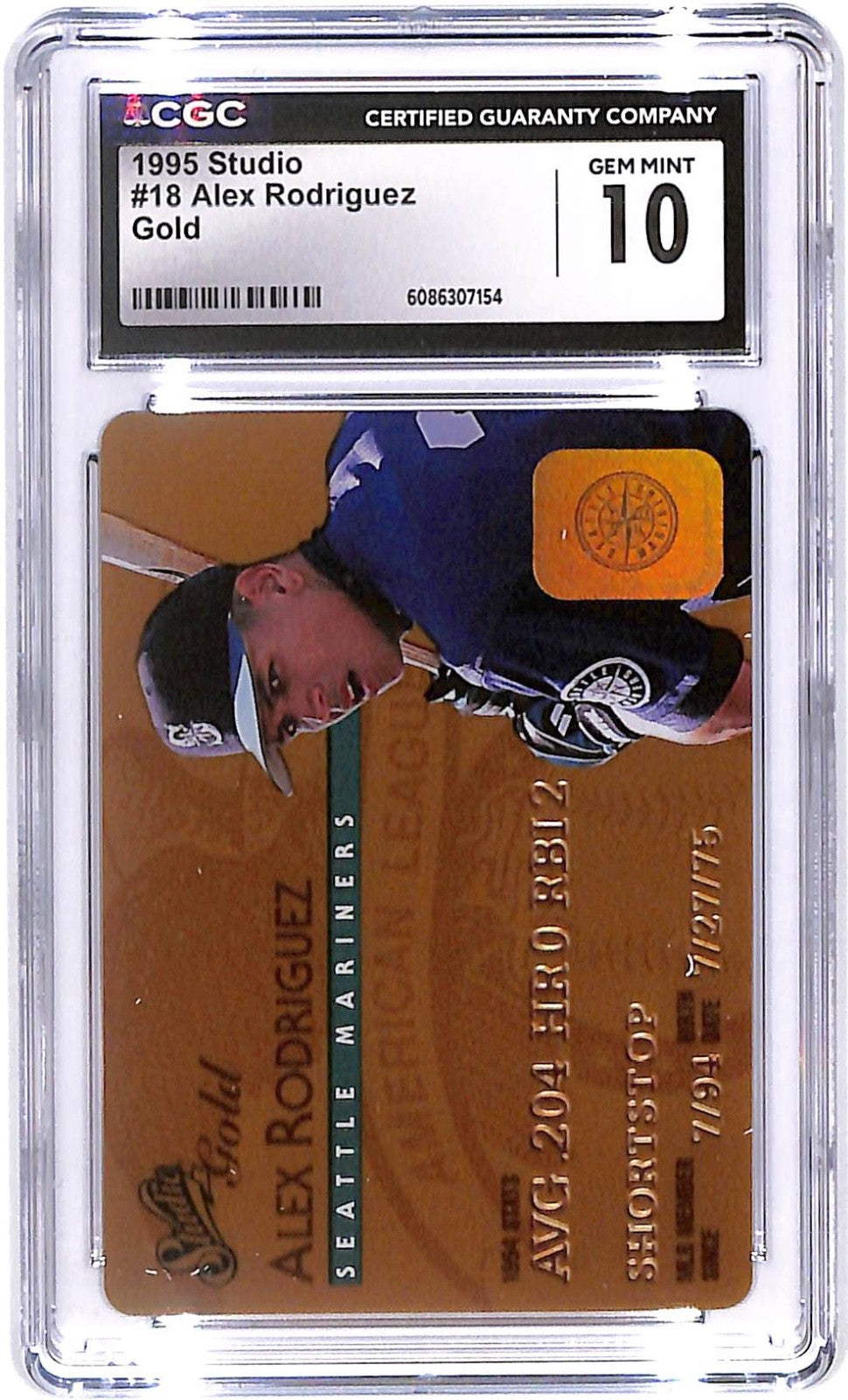 1995 Alex Rodriguez Studio Gold - #18 CGC Mint 10