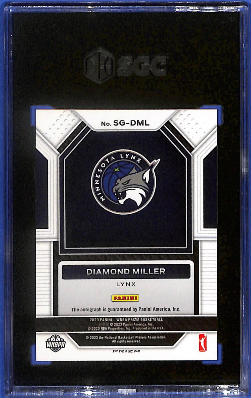 2023 Prizm WNBA Signatures Diamond Miller #SG-DML Silver Prizm (RC) SGC 10/10