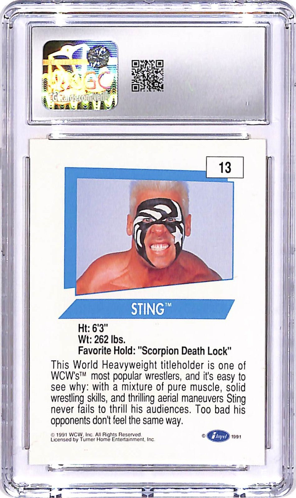 1991 Impel WCW Sting #13 CGC 9.5