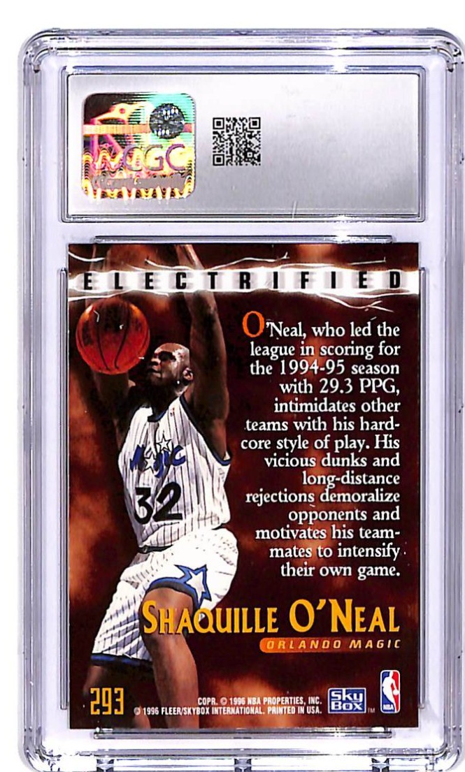 1995-96 SkyBox Premium Shaquille O'Neal #293 Electrified CGC 9.5 Magic