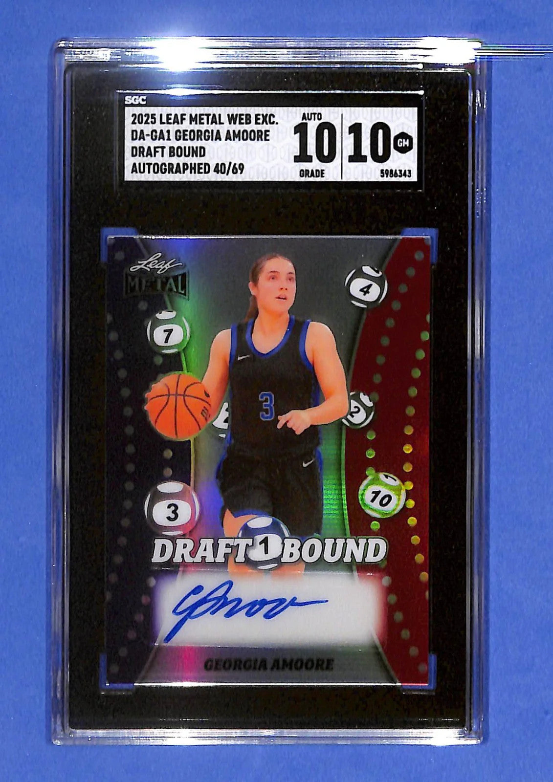 2025 Leaf Metal Georgia Amoore Rookie Auto Draft Bound #40/69 SGC 10/10 Auto