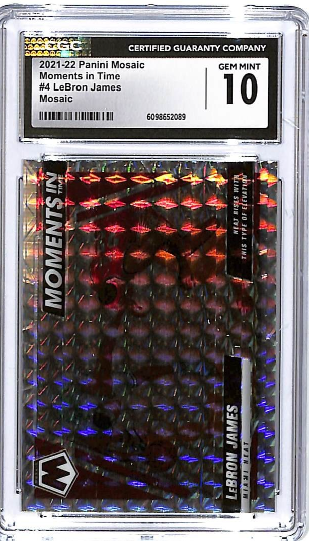 2021-22 Mosaic LeBron James Moments In Time Mosaic #4 CGC 10 Heat