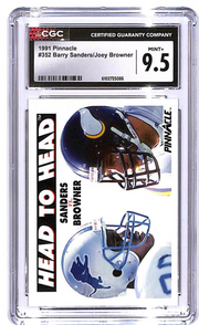 1991 Pinnacle Barry Sanders Joey Browner Head To Head #352 CGC 9.5