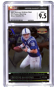 2007 Donruss Gridiron Gear Peyton manning Silver Holofoil X /250 #79 CGC 9.5