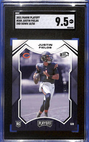 2021 Justin Fields Panini Playoff - Rookies #208 2nd Down #18/50 (RC) SGC 9.5
