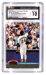 1991 Rickey Henderson Topps Stadium Club Members Only -  MVP CGC Gem Mint 10
