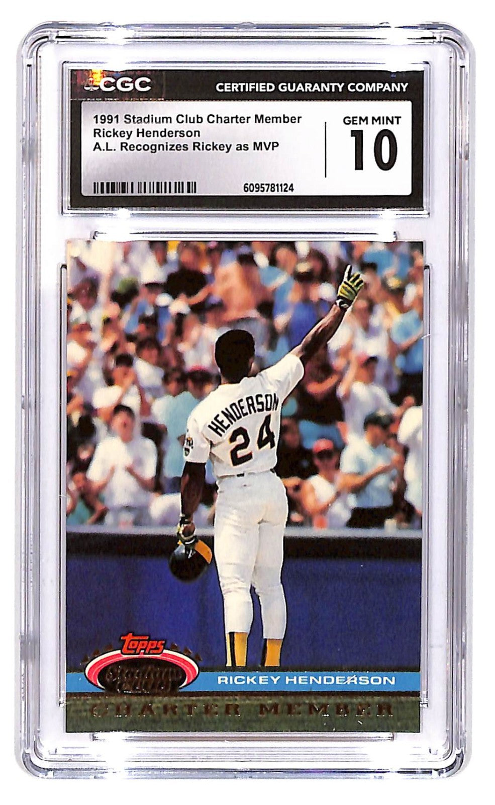 1991 Rickey Henderson Topps Stadium Club Members Only -  MVP CGC Gem Mint 10
