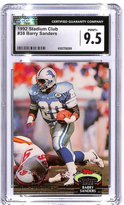 1992 Stadium Club Barry Sanders #38 CGC 9.5 Lions