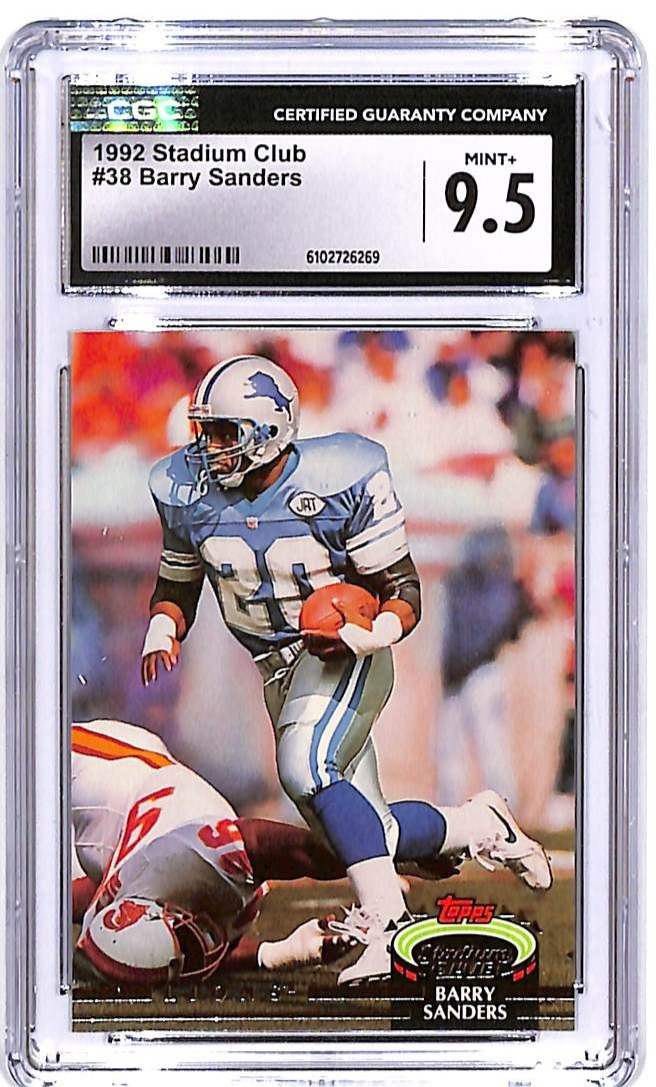 1992 Stadium Club Barry Sanders #38 CGC 9.5 Lions