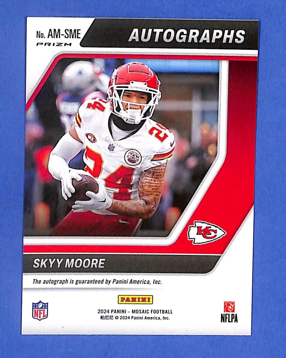 2024 Panini Mosaic Autographs Mosaic Skyy Moore #AM-SME Choice Fusion Red/Gold