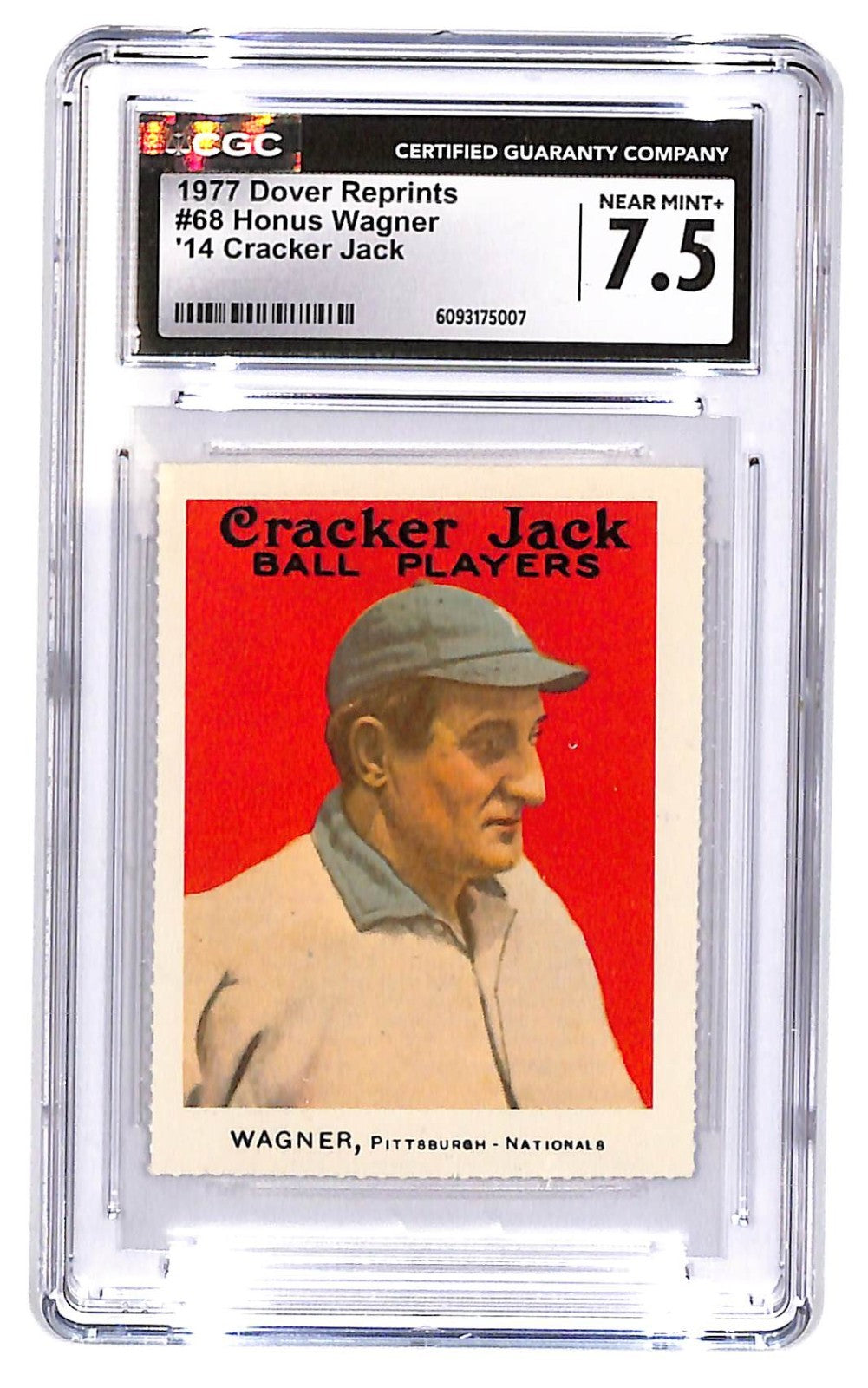 1977 Honus Wagner Dover Classic 1914 Cracker Jack Reprint #68 CGC 7.5