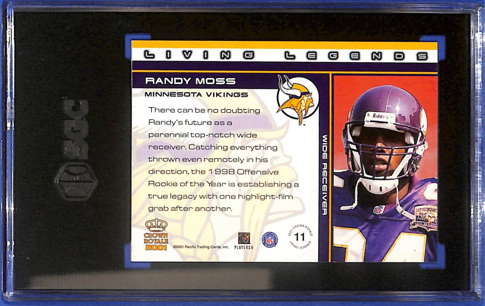 2001 Pacific Crown Royale - Randy Moss #11 Living Legends /950 Minnesota Vikings