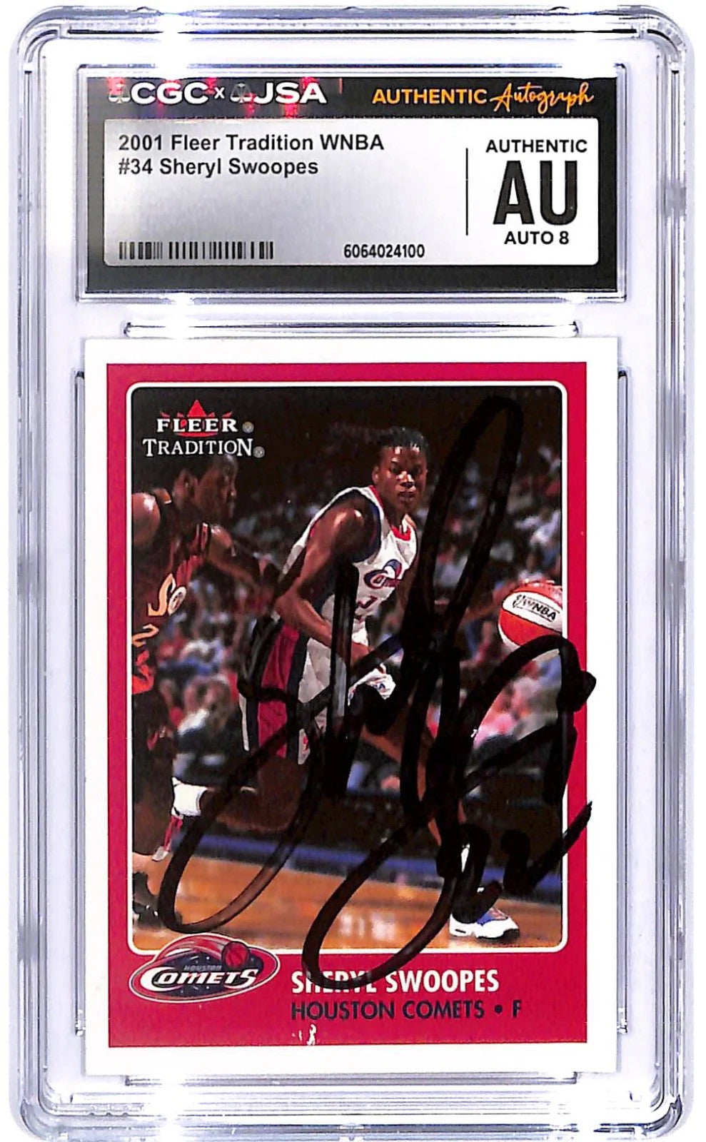 2001 Sheryl Swoopes Fleer Tradition WNBA AUTO #34 CGC - JSA Authentic Auto 8