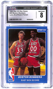 1983 Larry Bird & Robert Parish Star All-Star Game #29 Boston Bombers CGC 8