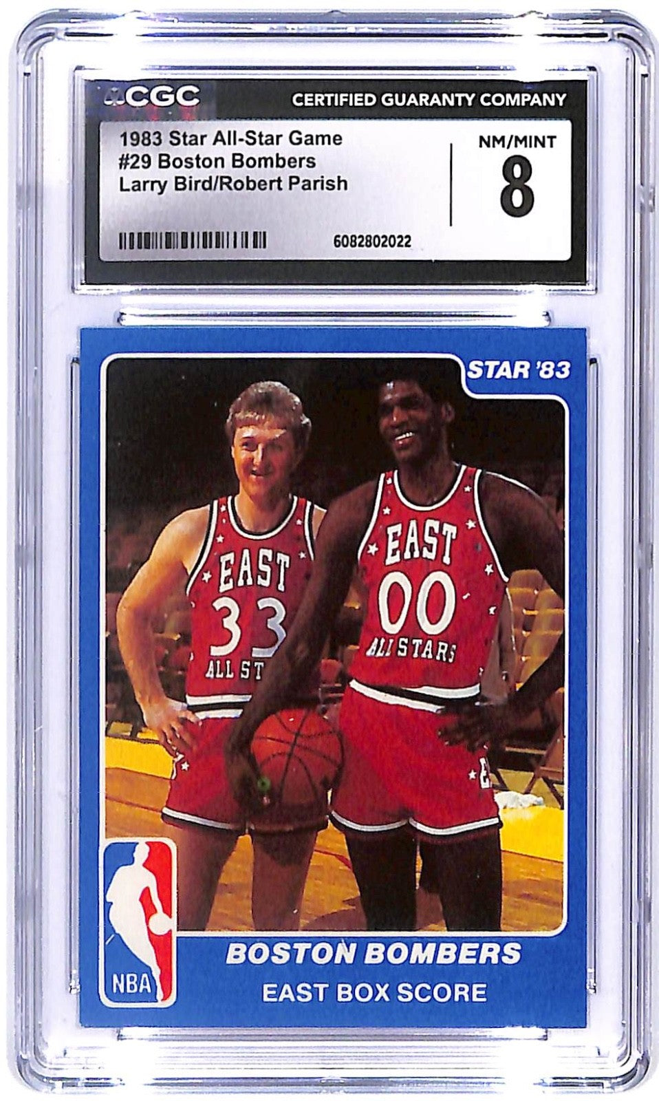 1983 Larry Bird & Robert Parish Star All-Star Game #29 Boston Bombers CGC 8