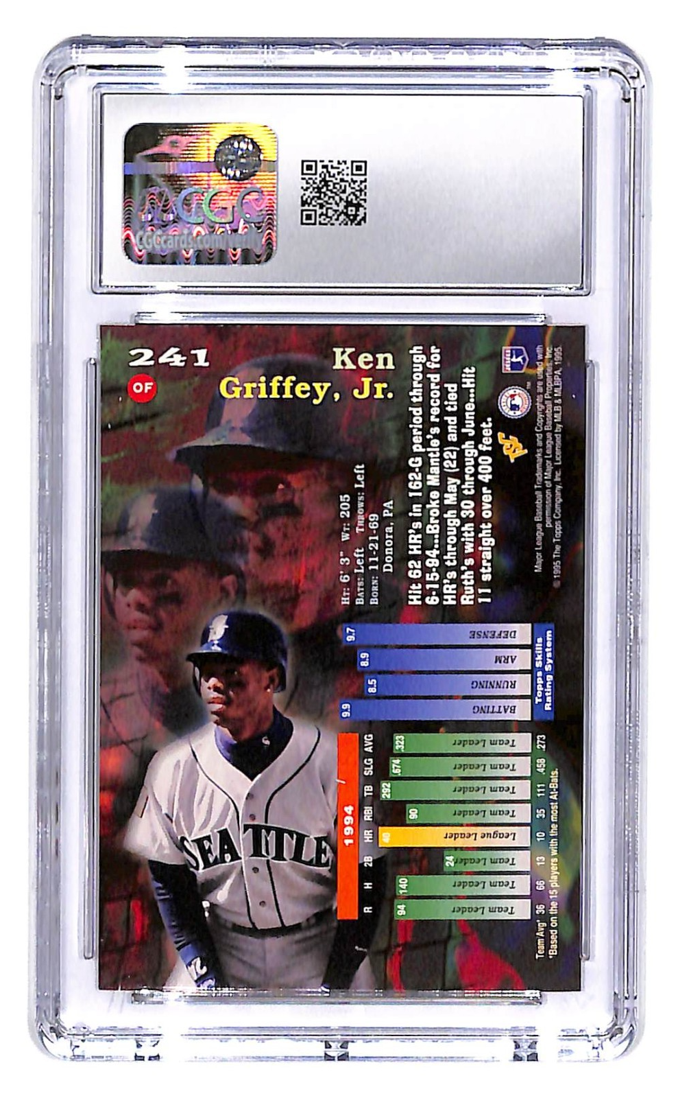 1995 Topps Stadium Club - Ken Griffey Jr #241 CGC 10