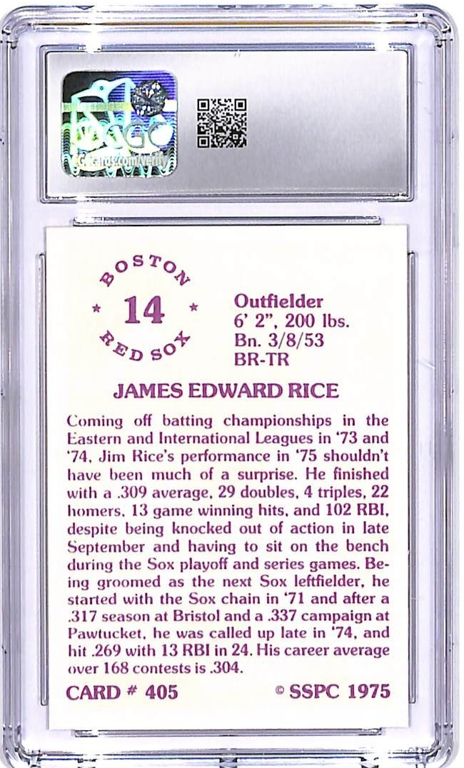 1976 SSPC Jim Rice #405 Rookie RC CGC 9 Red Sox