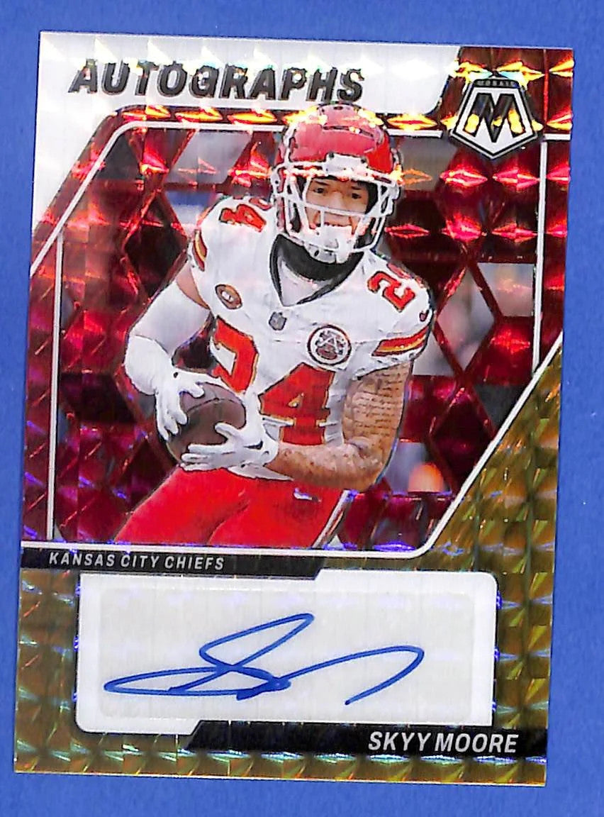 2024 Panini Mosaic Autographs Mosaic Skyy Moore #AM-SME Choice Fusion Red/Gold