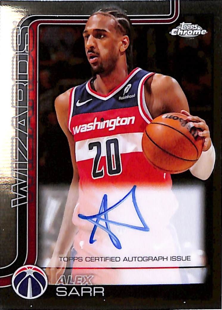 2025-26 Topps Chrome Alex Sarr Auto Autograph TCA-AS Wizards