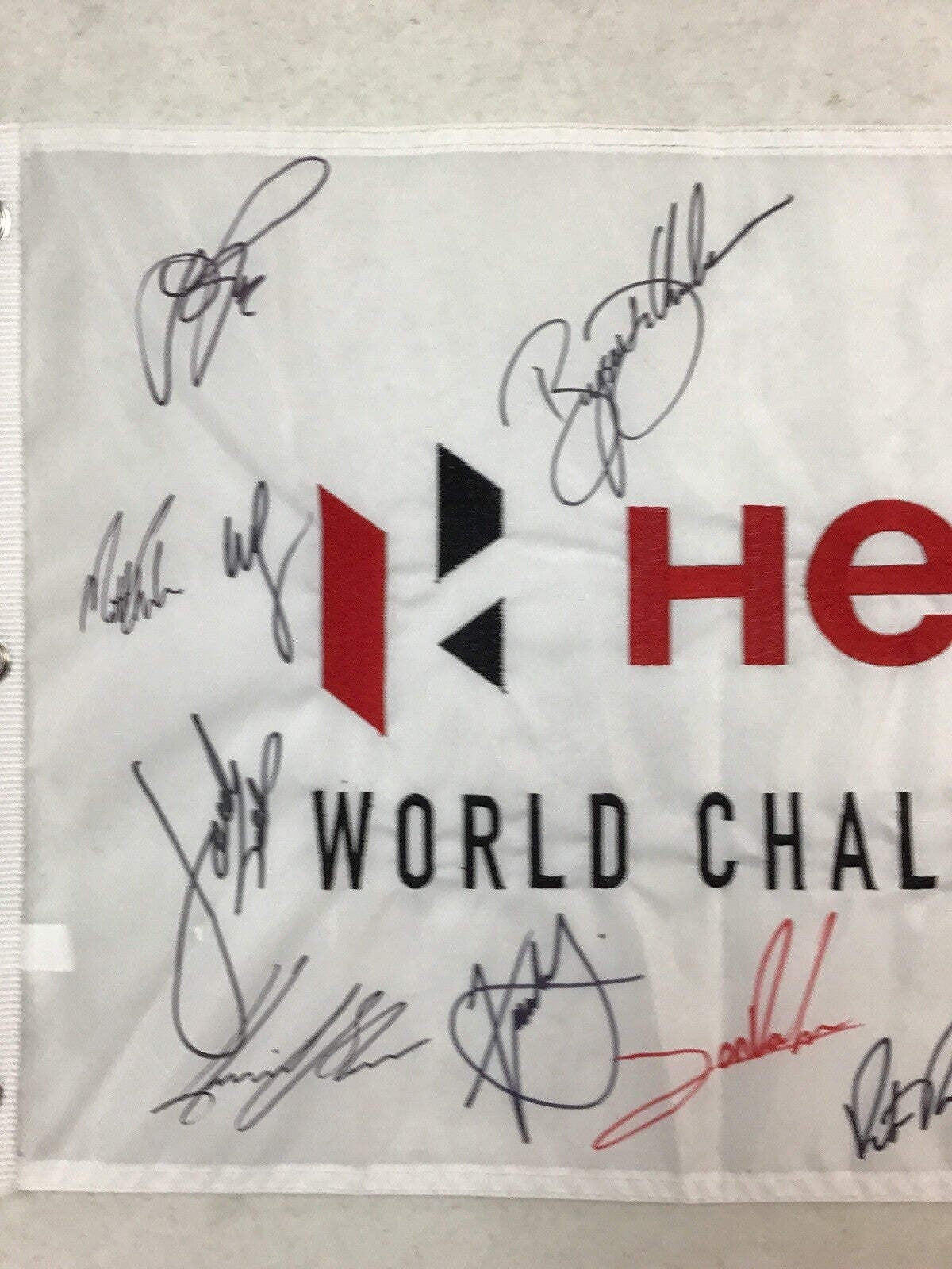 2019 Hero World Challenge Signed Golf Flag JSA COA - Spieth Rose Watson Woodland