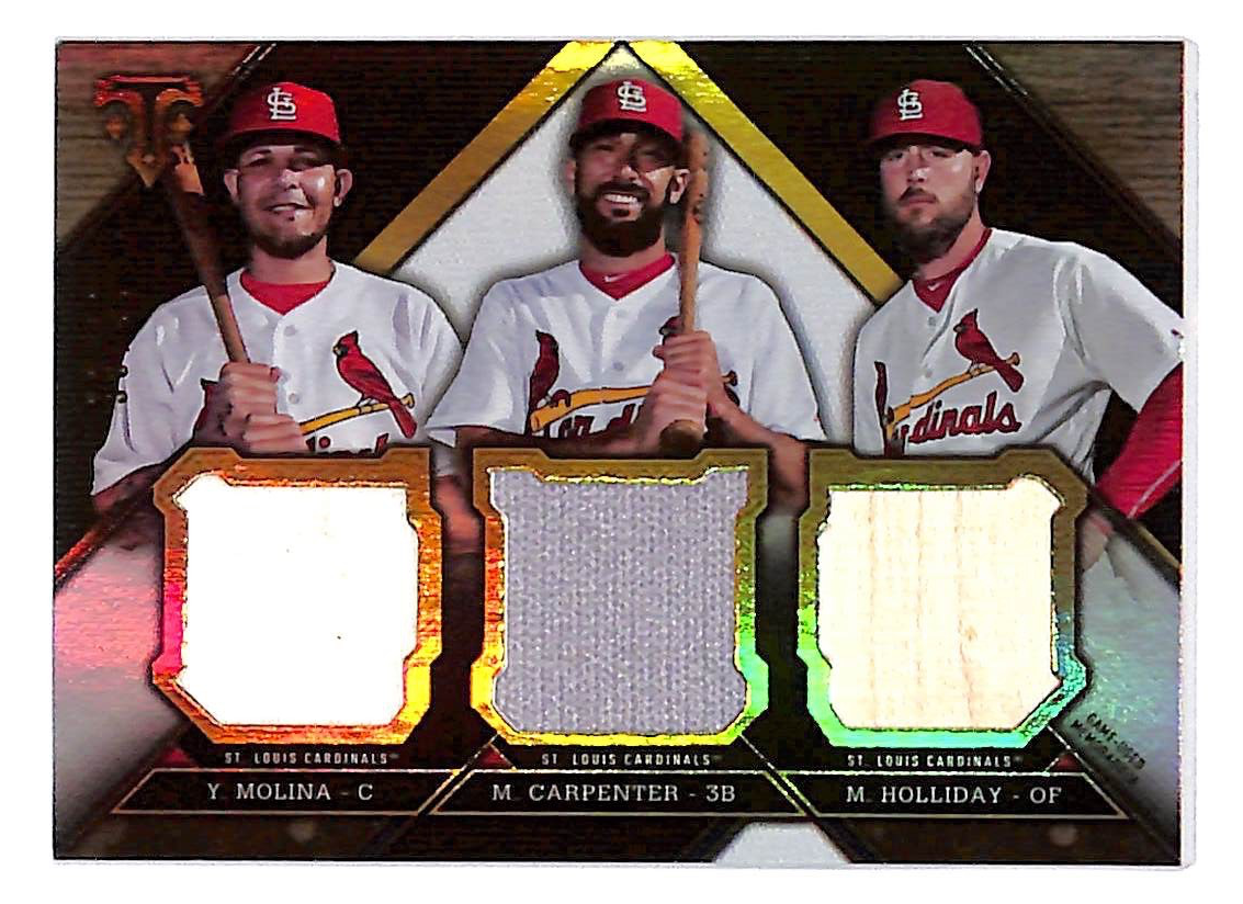 2016 Molina, Carpenter, Holliday Topps Triple Thread Relic - TTRC-MCH #6/36