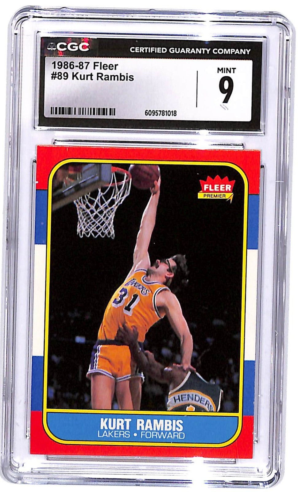 1986-87 Fleer - Kurt Rambis #89 CGC 9