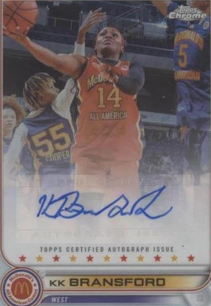 2022 Topps Chrome McDonald's A.A. Autographs KK Bransford Orange #8/25 SGC 8.5