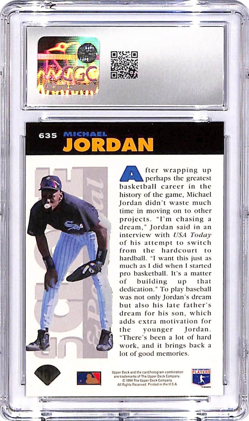1994 Upper Deck Collector's Choice - Michael Jordan #635 CGC 9