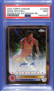 2022 Mark Mitchell Topps Chrome Mcdonalds A.A Auto Orange #19/25 CA-MM PSA 9