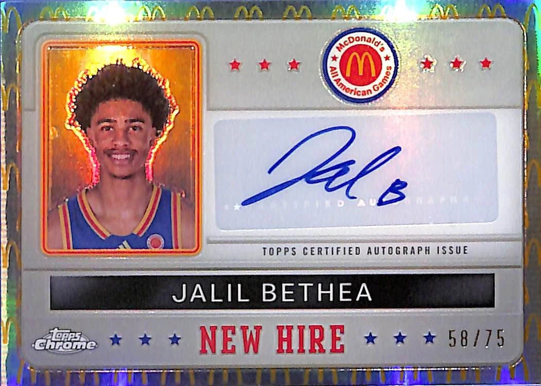 2024 Topps All-American Jail Bethea New Hire Auto McDonalds Logo Fractor #50/75