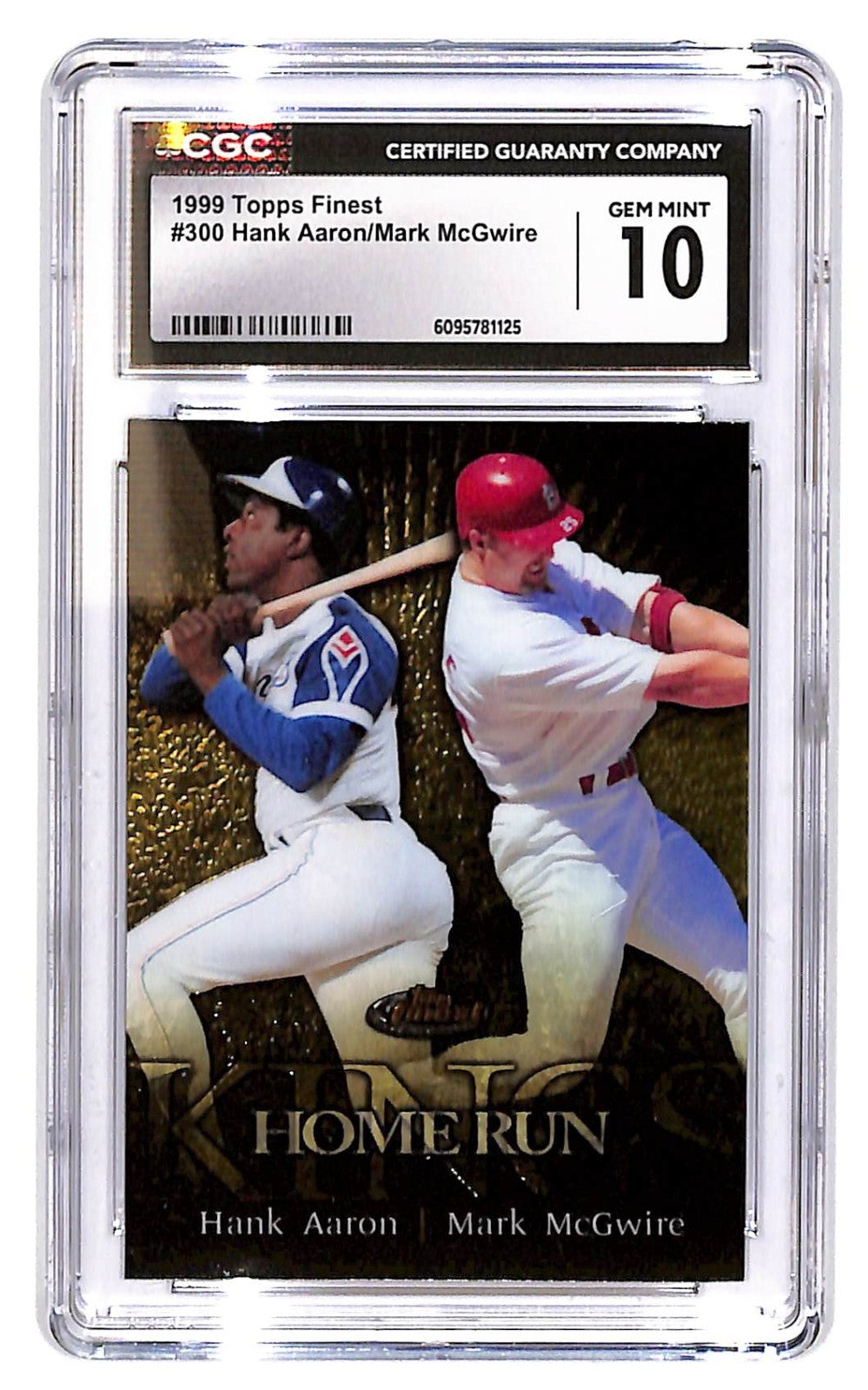 1999 Mark McGwire/Hank Aaron Topps Finest Home Run Kings  #300 CGC Gem Mint 10