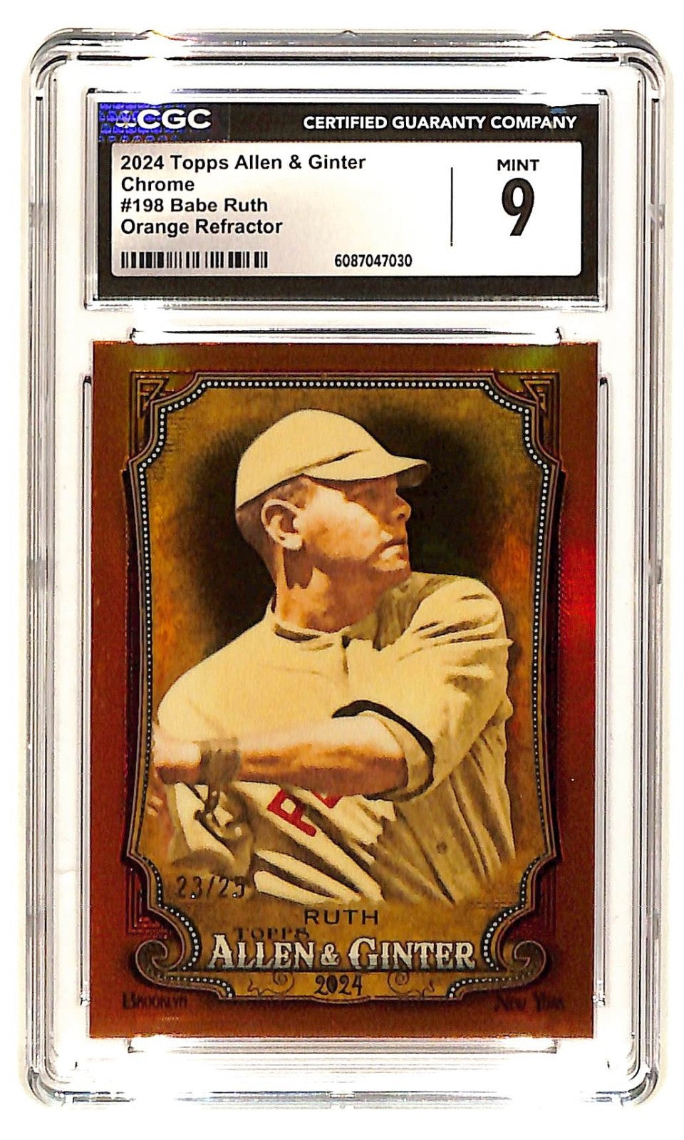2024 Babe Ruth Topps Allen & Ginter Chrome #198 Orange Refractor #23/25  CGC 10