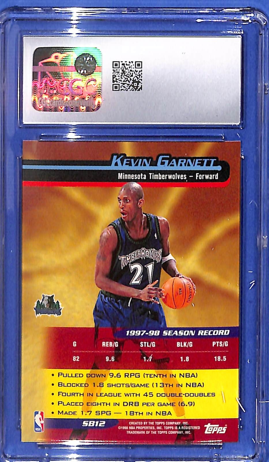 1998-99 Topps - Season's Best Soarers Kevin Garnett #SB12 CGC Gem Mint #10