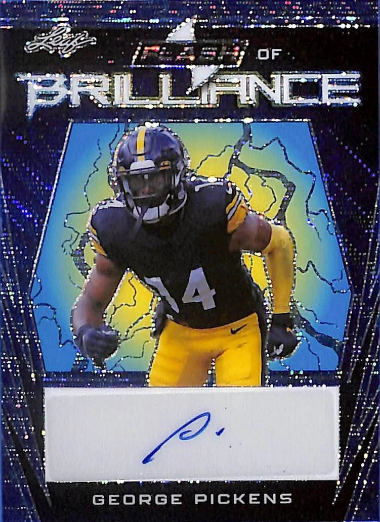 MINT #/4 RC AUTO 2023 Leaf Eclectic George Pickens Flash of Brilliance STEELERS