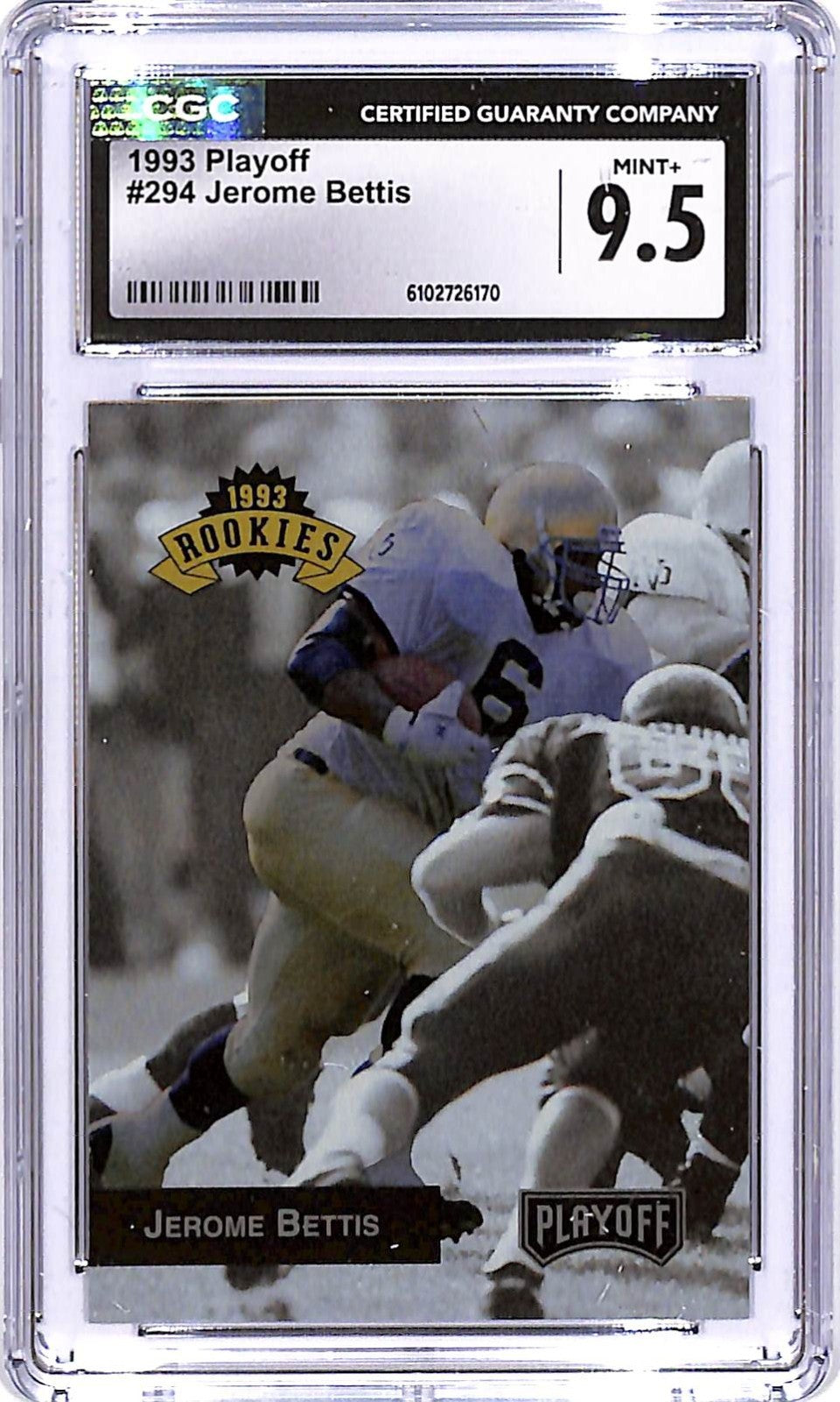 1993 Playoff Jerome Bettis Rookie RC #294 CGC 9.5 Steelers