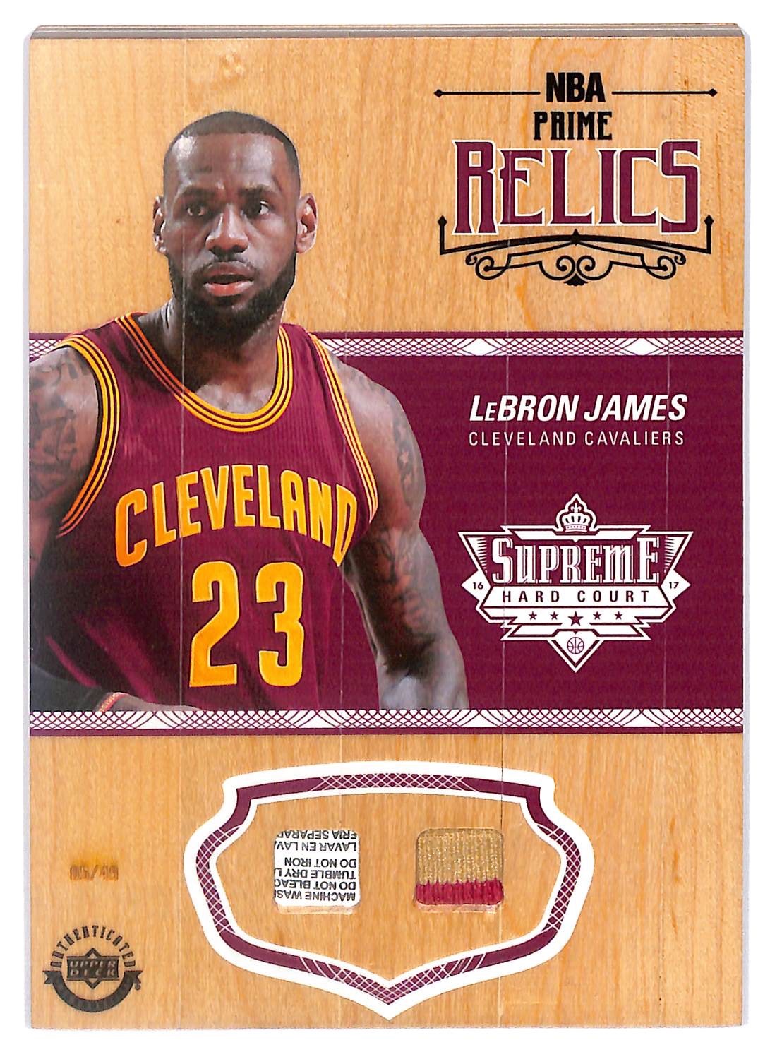 2016-17 LeBron James Supreme Hard Court Prime Relics - PR-JA #5/49