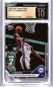 2025-26 Topps Now VJ Edgecombe Rookie RC #11 CGC 10 Pristine 76ers