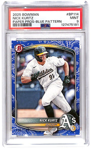 2025 Nick Kurtz Bowman Paper Prospect Blue Pattern -BP-114 #106/125 PSA 9