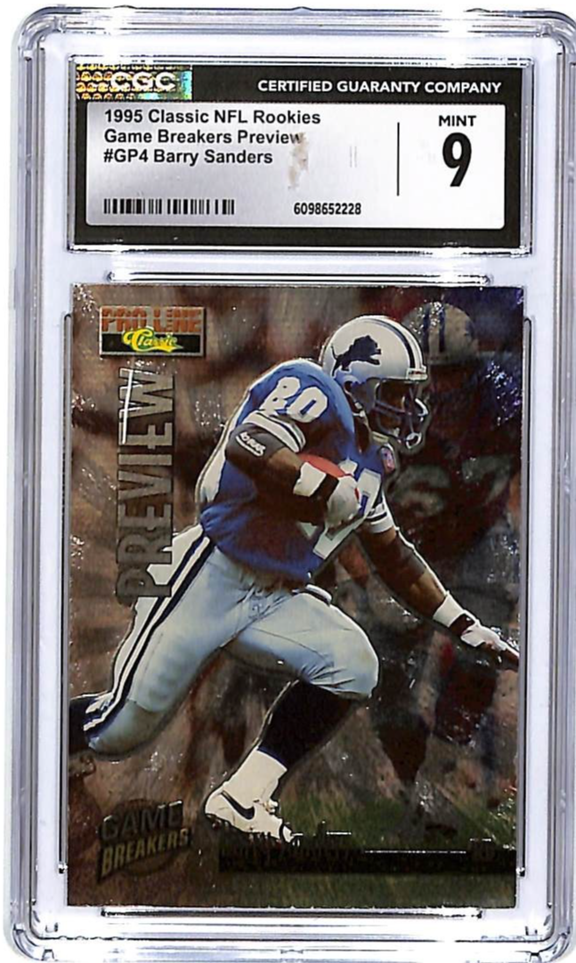 1995 Classic NFL Rookies Barry Sanders Game Breakers Preview GP4 CGC 9
