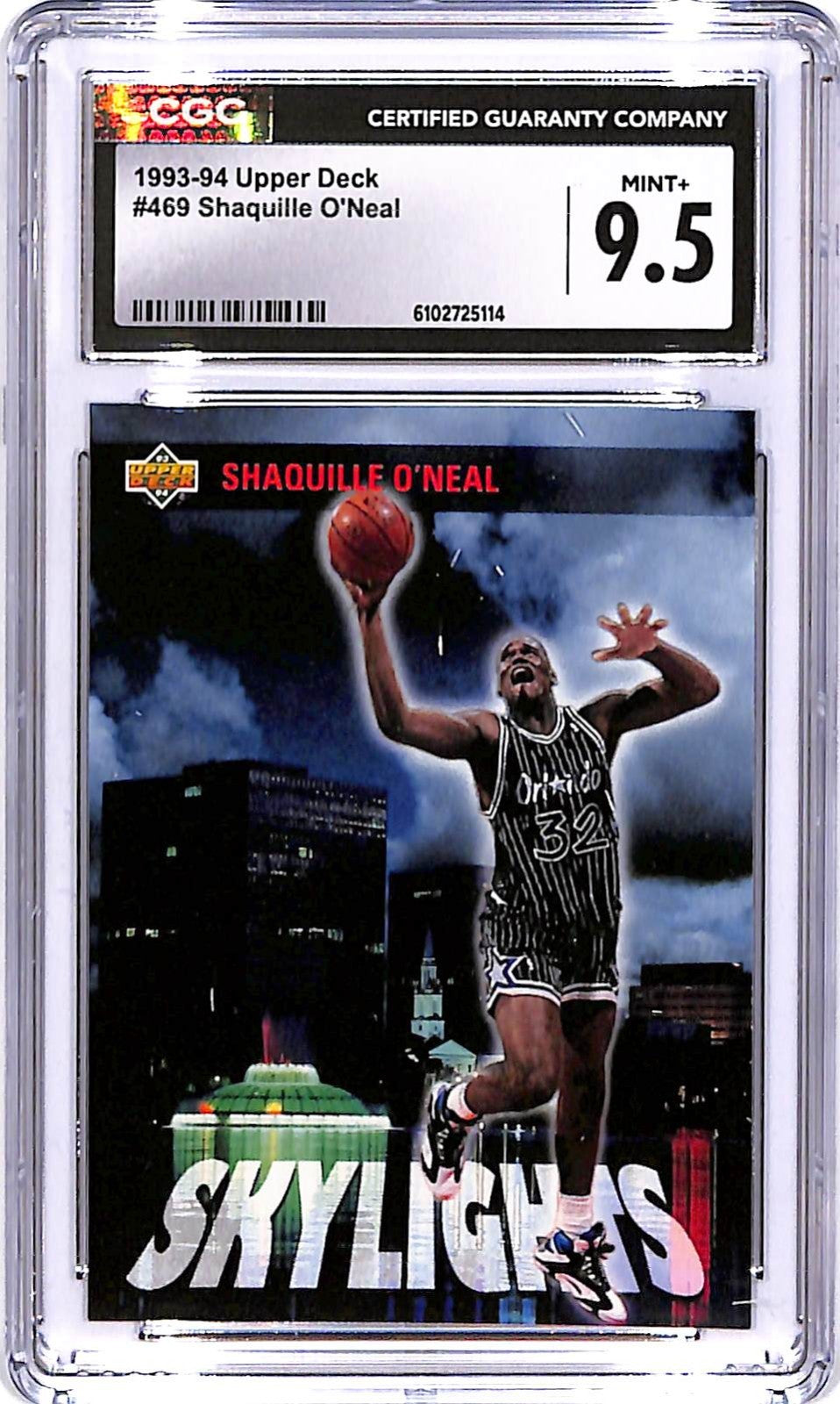 1993-94 Upper Deck Shaquille O'Neal #469 Skylights CGC 9.5 Magic