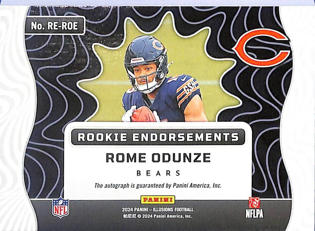 2024 Illusions Rome Odunze Auto Autograph Rookie RC Endorsments /199 Bears