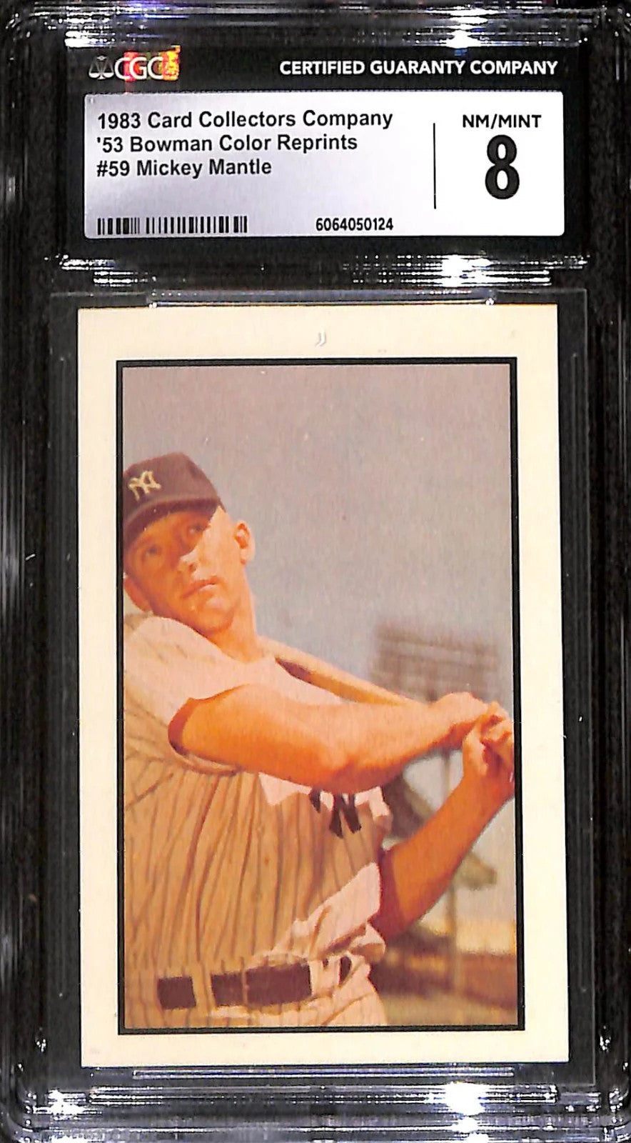 1983 C.C.C. 1953 Bowman Color Reprints Mickey Mantle #59 CGC 8 MT/NM (HOF)