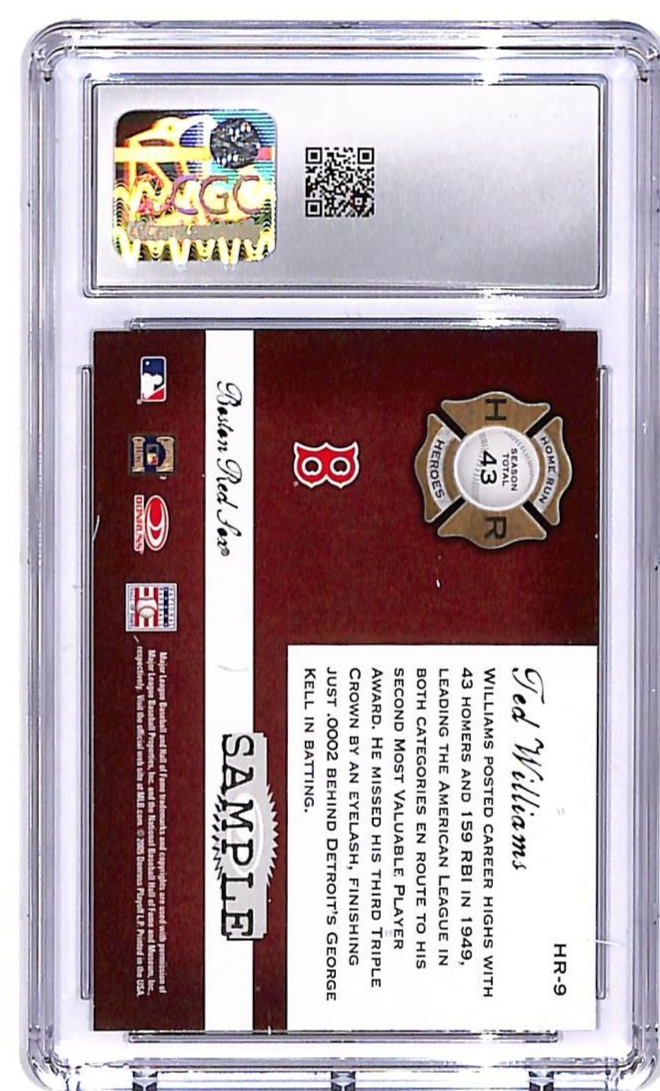 2005 Donruss Classics Ted Williams Home Run Heroes Sample CGC 10 #9 Red Sox