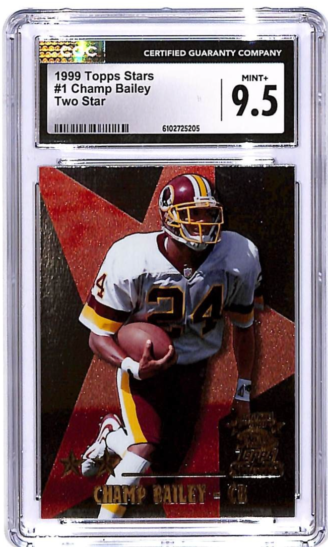 1999 Topps Stars Champ Bailey Two Star Rookie RC #1 CGC 9.5 Redskins