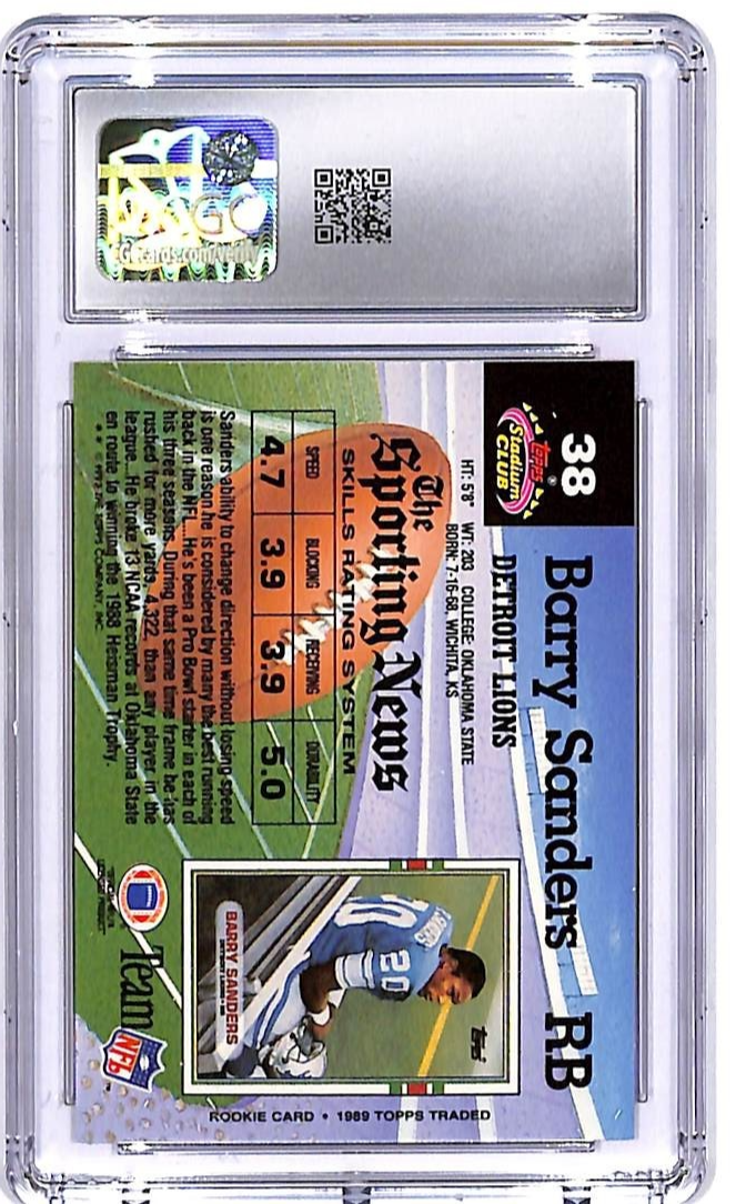 1992 Stadium Club Barry Sanders #38 CGC 9.5 Lions