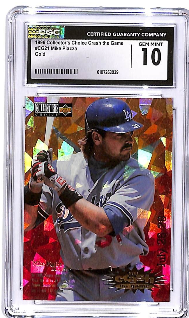 1996 Collectors Choice Crash The Game Mike Piazza Gold CG21 CGC 10 Dodgers