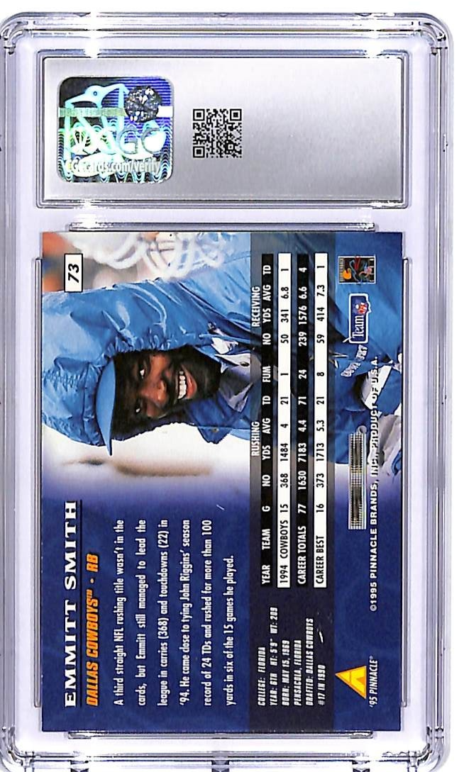 1995 Pinnacle Emmitt Smith #73 CGC 10 Cowboys